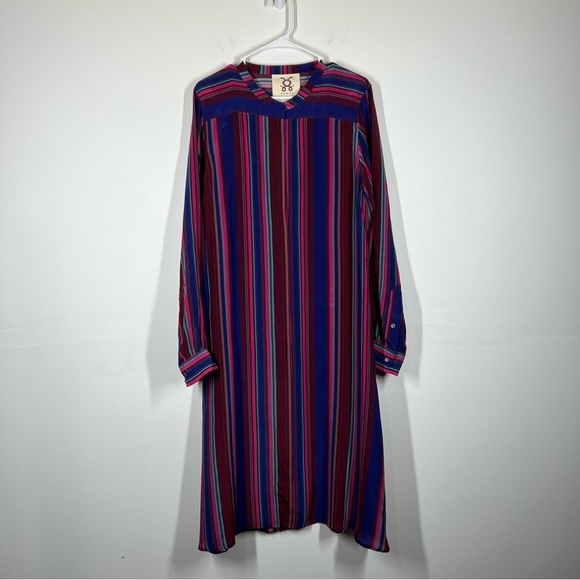 Figue 100% Silk Elena Striped Dress Size XL - Picture 1 of 12